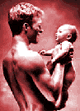 [A portrait of a naked dad and a naked kid.]