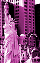 [This is a photograph of The New York New York Hotel, in Las Vegas, complete with a replica of the Statue of Liberty. T. Jay stayed there once; it is the destiny of all Suck production people so I know my time will come.]
