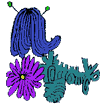 [This is a cartoon of some flower-like, colorful psychodelia. I suppose it represents San Francisco. Today is my third day doing Suck prod. I kinda like it!]
