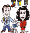 [A man, a woman, and a dog, in full cartoon color glory. Not much more description because today'sw piece is especially late!]